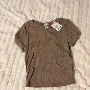 Bozzolo Taupe Ribbed Tee